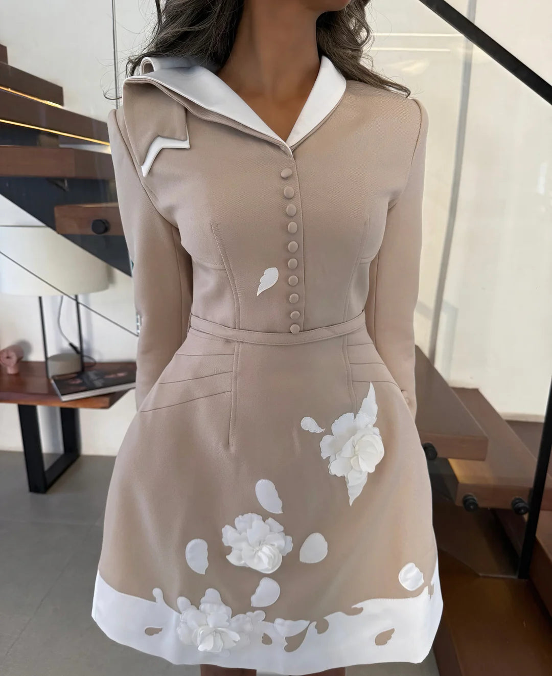 Demure 3D Flower Dress