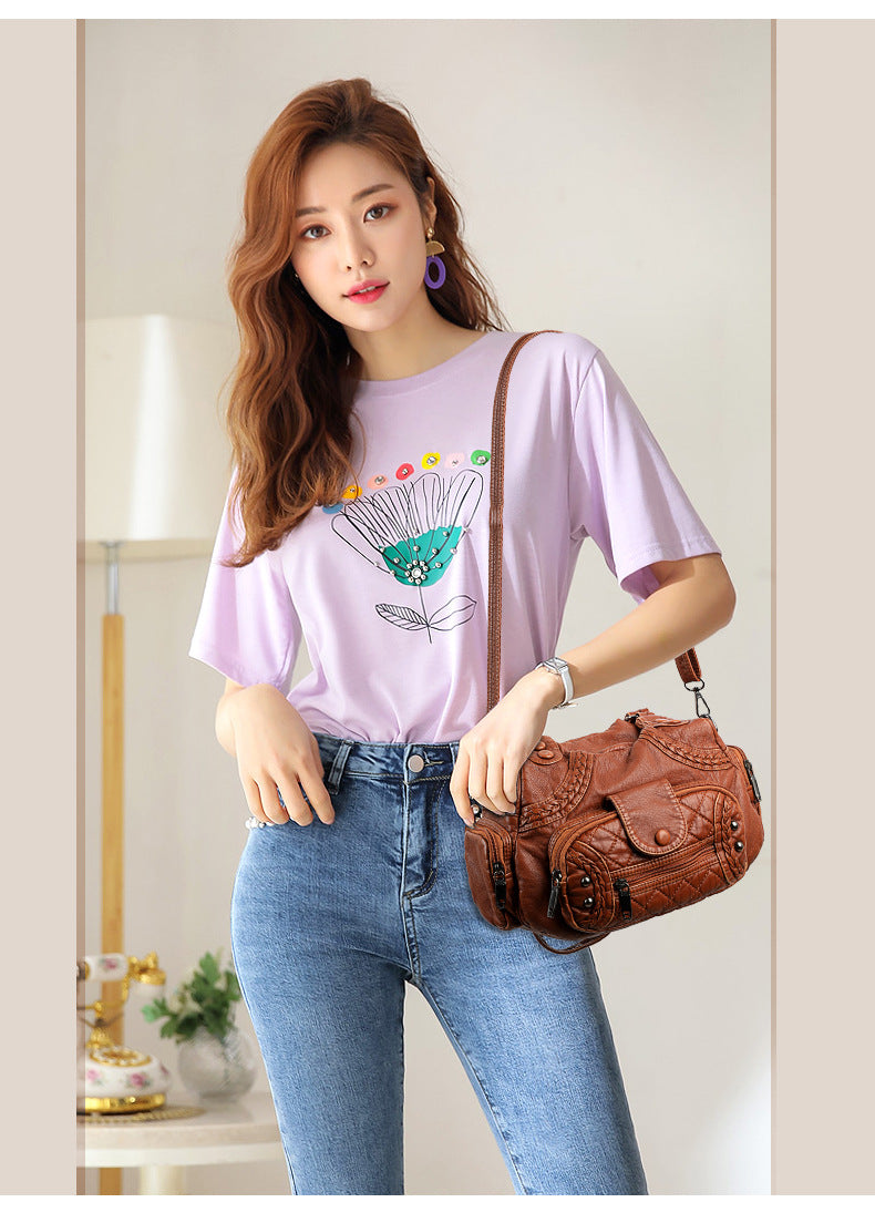 Fashion soft leather tote bag