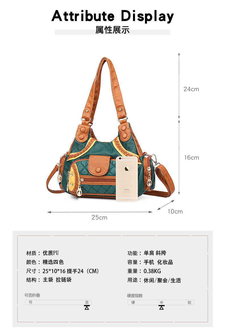 Fashion soft leather tote bag