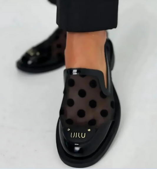 Women's Polka Dot Mesh Slip-On Shoes