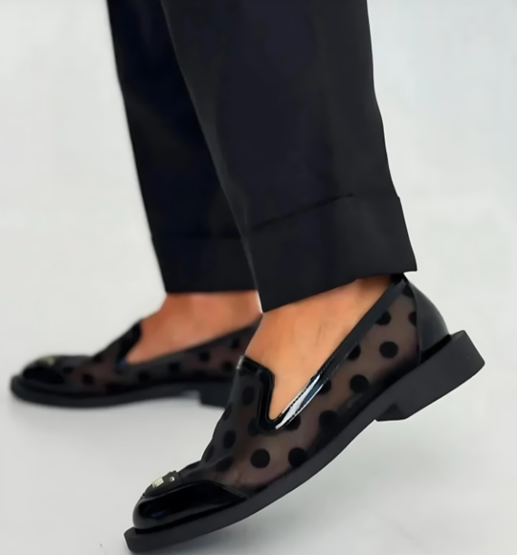 Women's Polka Dot Mesh Slip-On Shoes