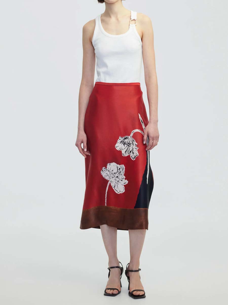 Floral Print Midi Skirt