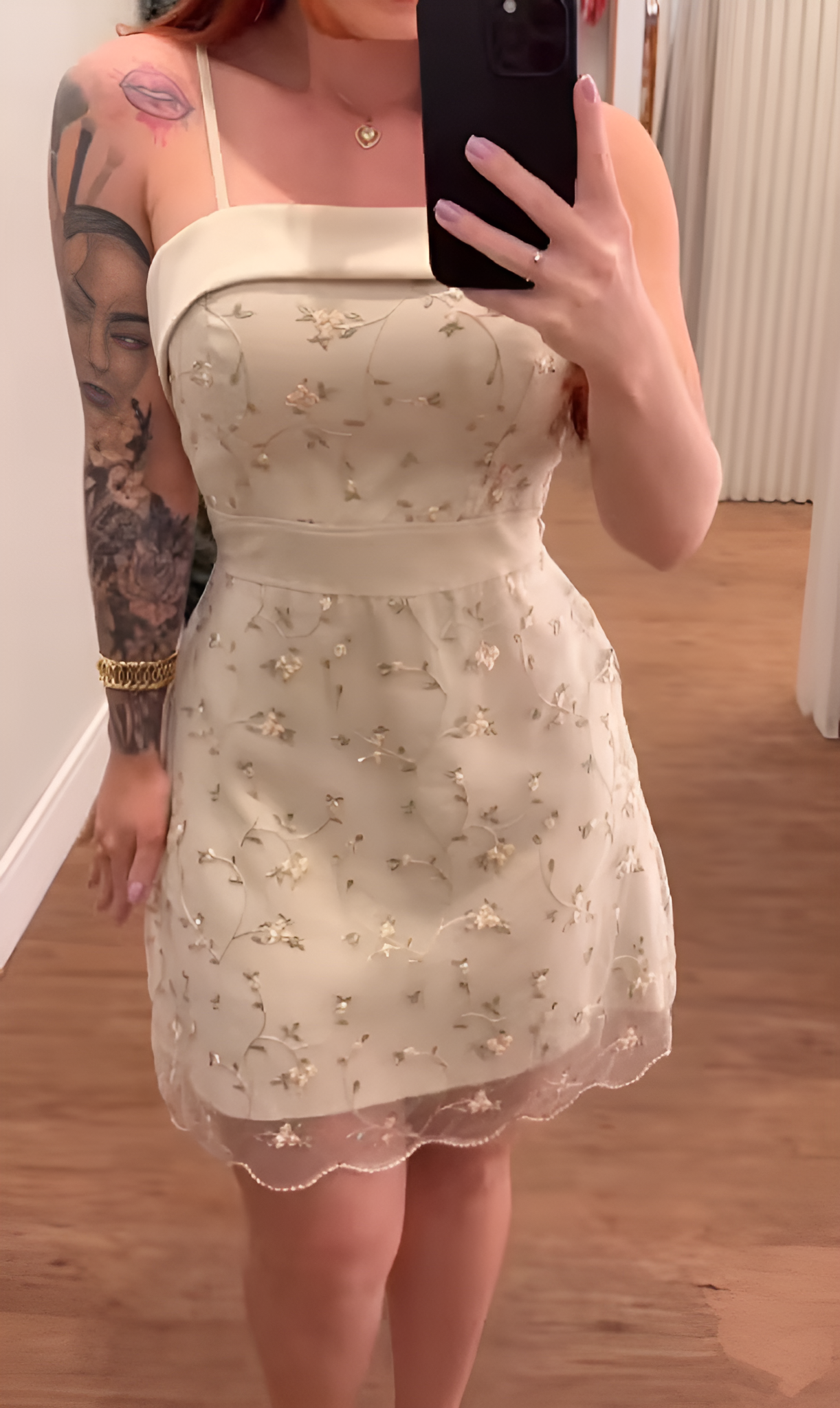 3D flower suspender dress