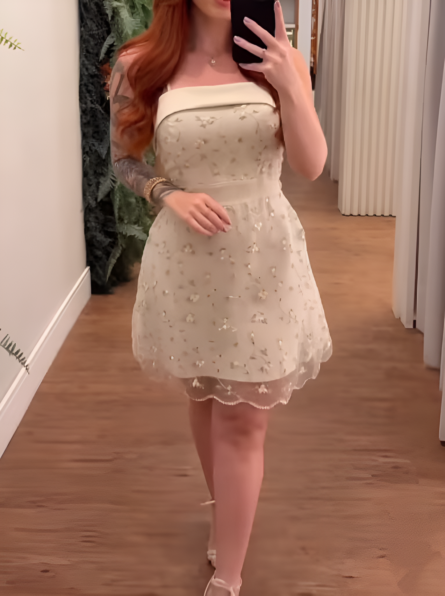 3D flower suspender dress
