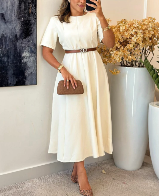 Solid Color Elegant High Quality Dress