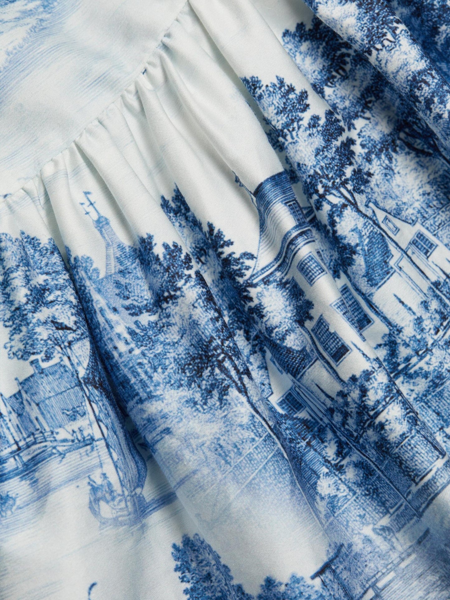 Blue Flowing Printed Maxi Dress