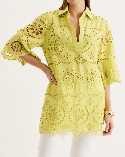 V-neck Hollow Flower Short Dress