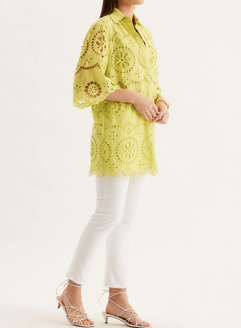 V-neck Hollow Flower Short Dress