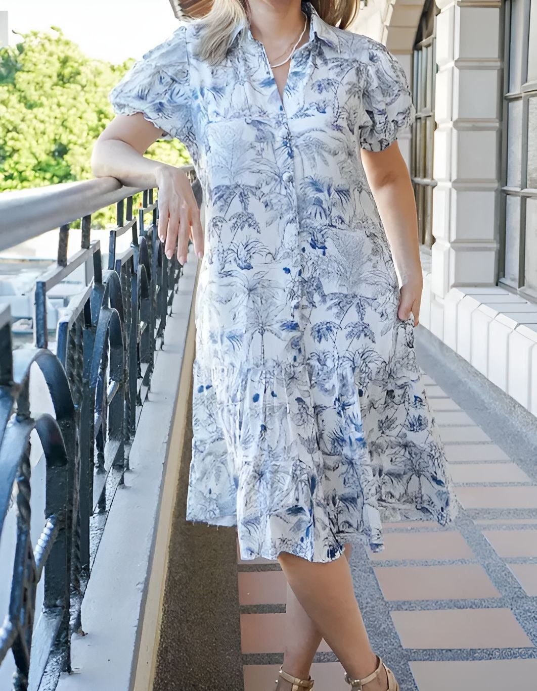 Summer Light Printed Midi Dress