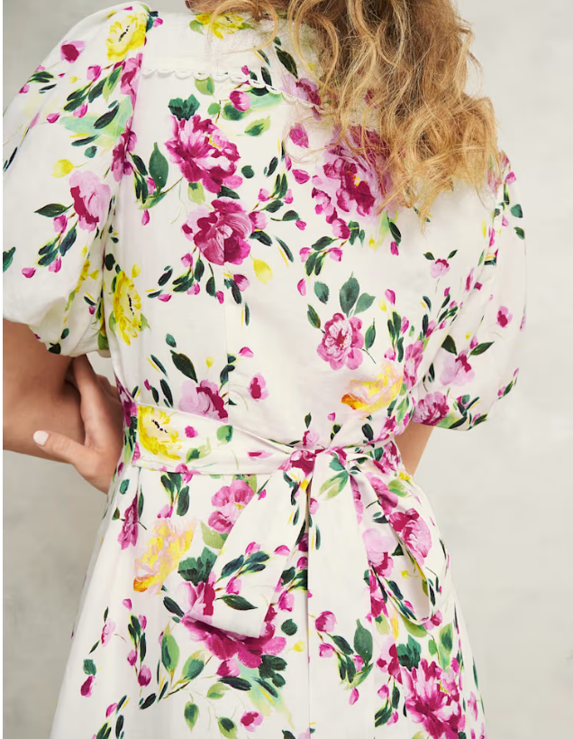 Floral Print V-neck Midi Dress