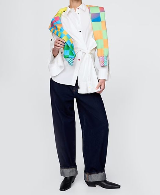 Plus Size White Tie-Front Shirt
