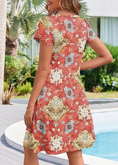 Women Summer A-Line Dress With Pockets