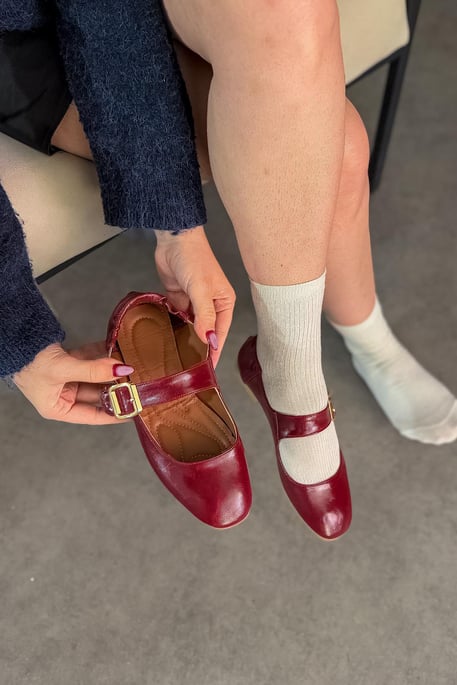 Gold Buckle Detailed Women's Shoes
