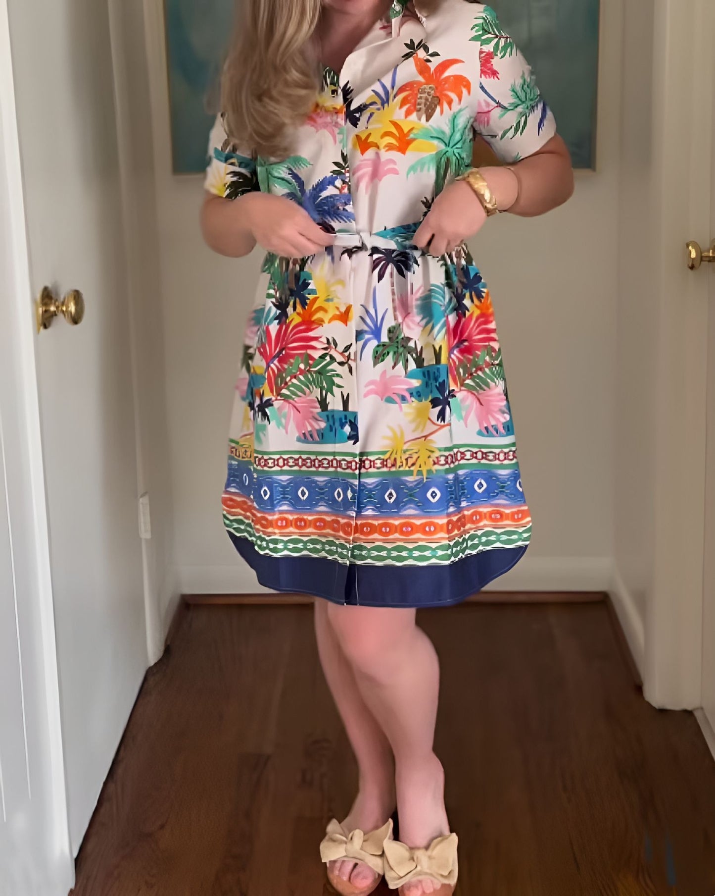 Colorful Printed Short Dress