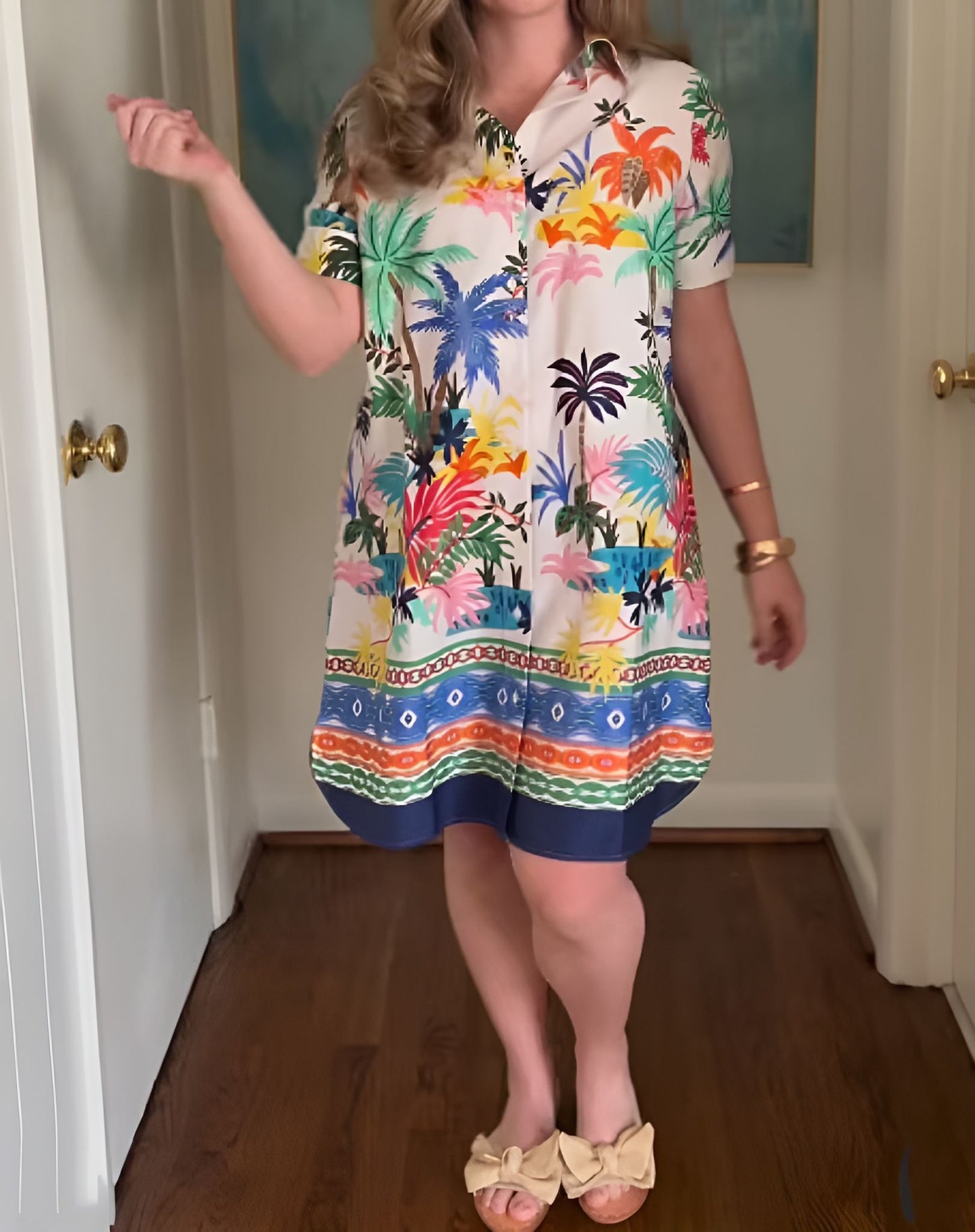 Colorful Printed Short Dress