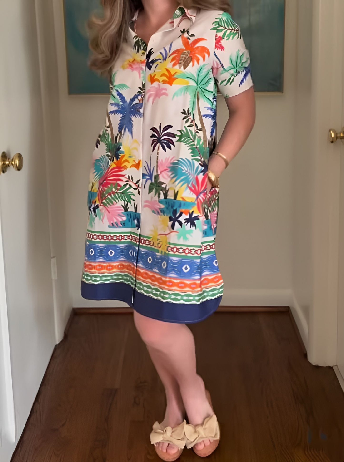 Colorful Printed Short Dress
