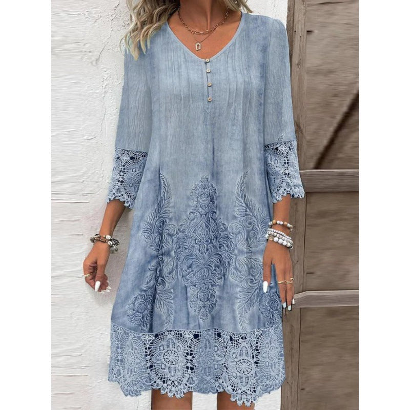 Elegant Women's Lace Midi Dress