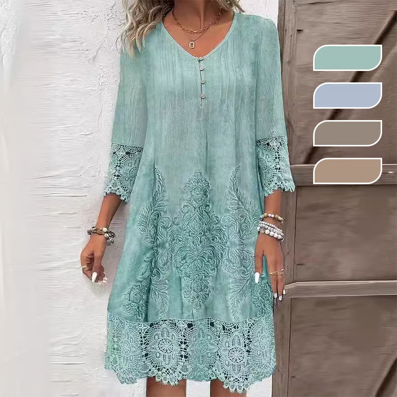 Elegant Women's Lace Midi Dress