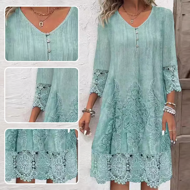 Elegant Women's Lace Midi Dress