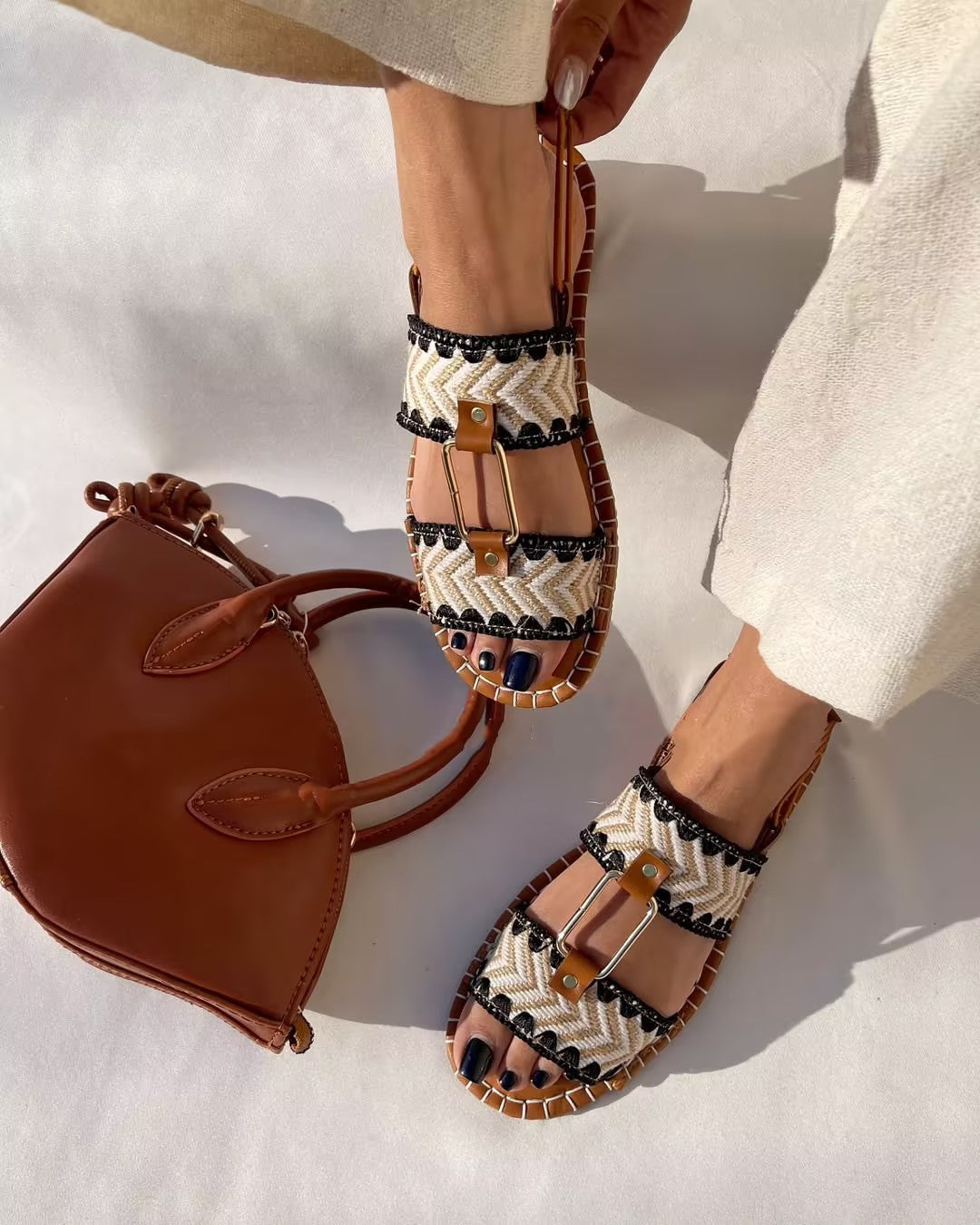 Summer Woven Flat Slippers