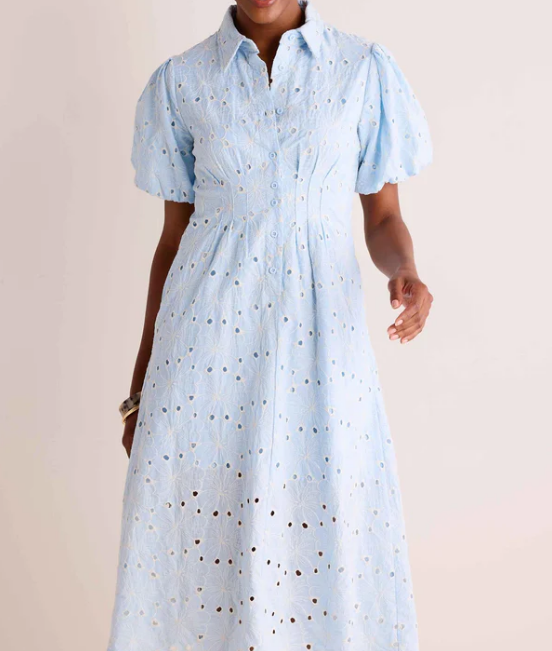 Blue Lace Floral Dress