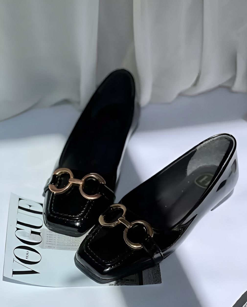 Women Soft Leather Shoes With Metal Buckles