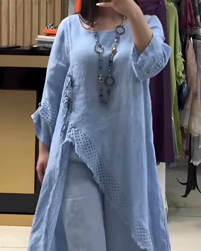 Blue Flowy Comfort Suit