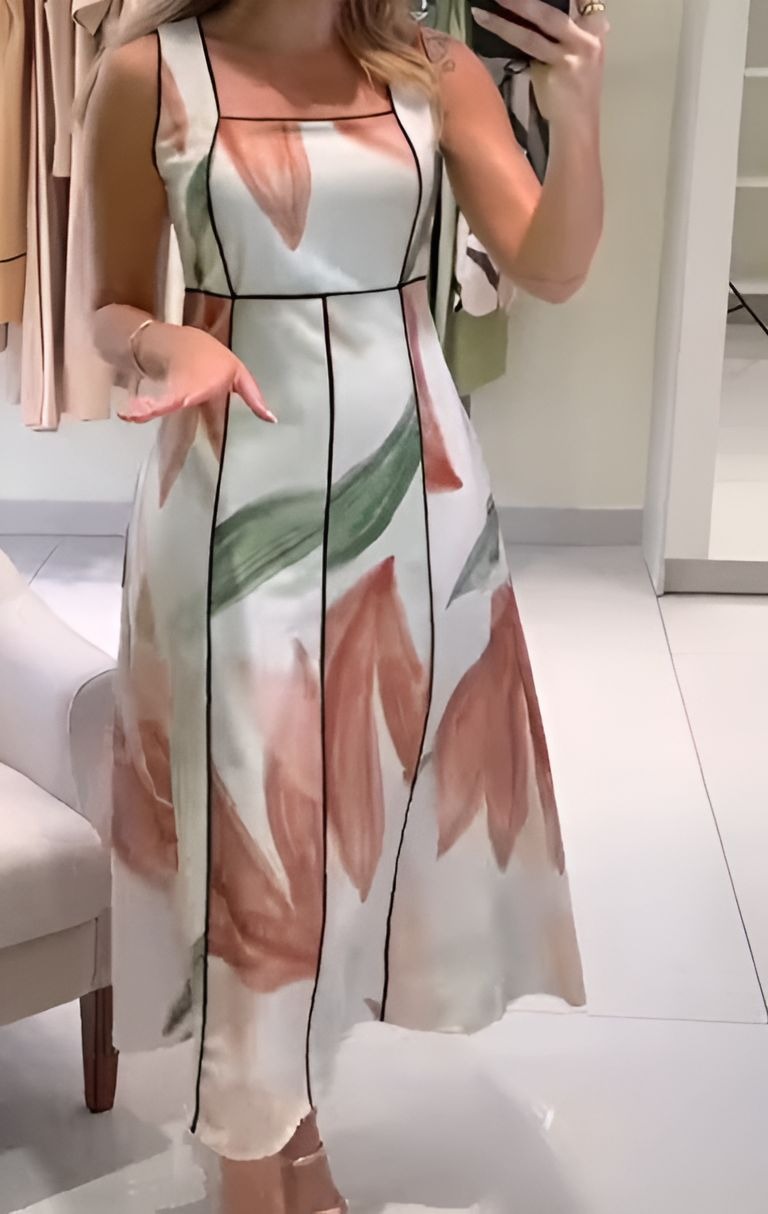 Sleeveless Simple Pattern Dress