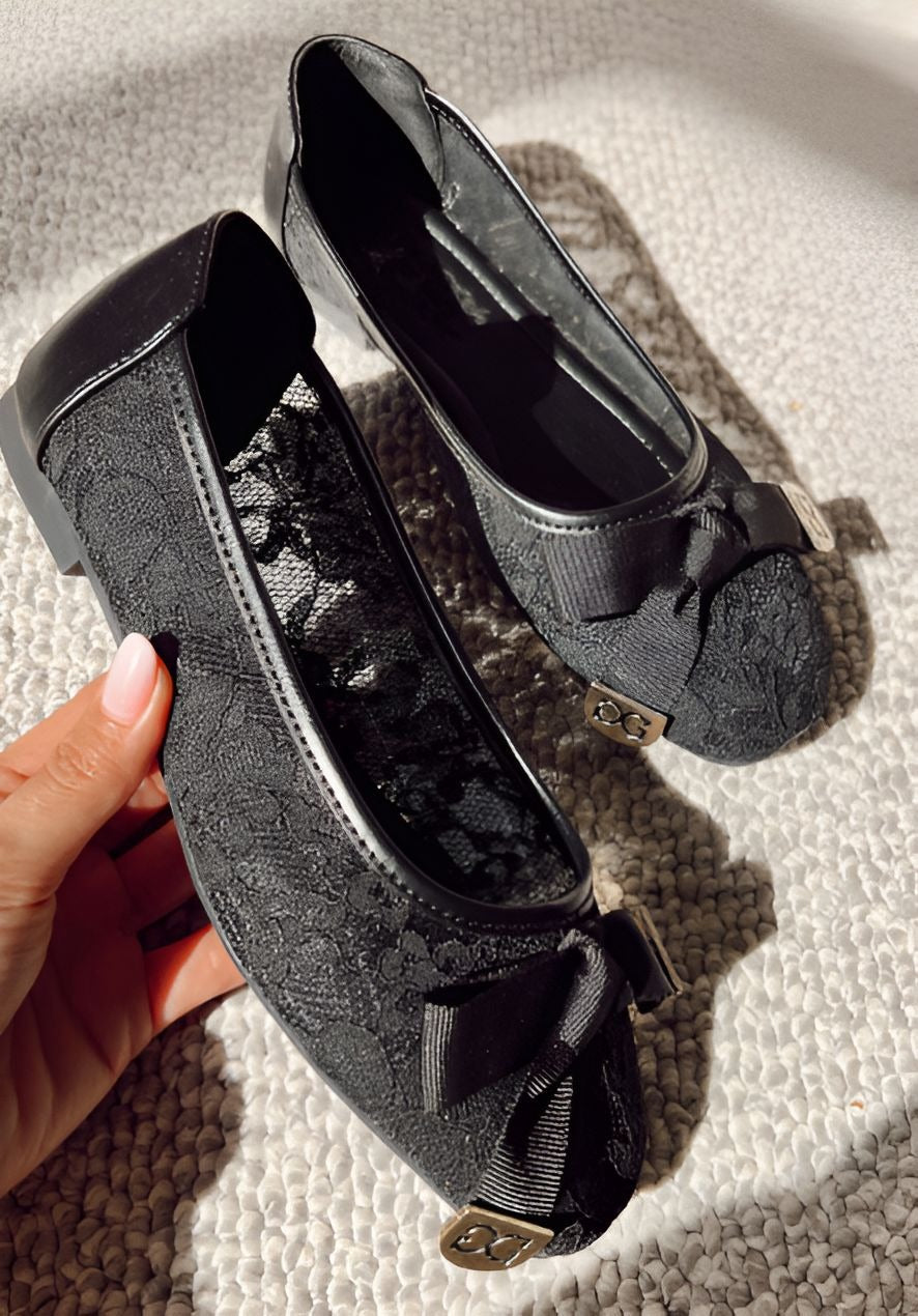 Lace Bow Women's Flat Shoes