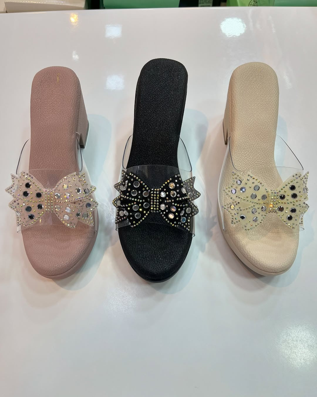Bow High Heel Slippers