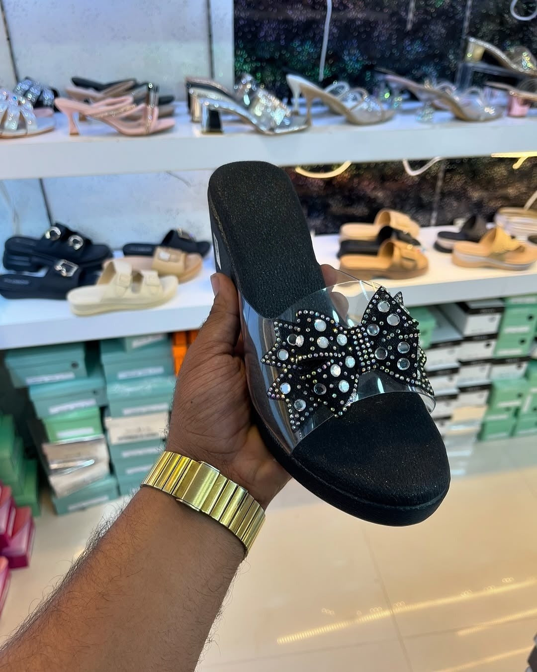 Bow High Heel Slippers