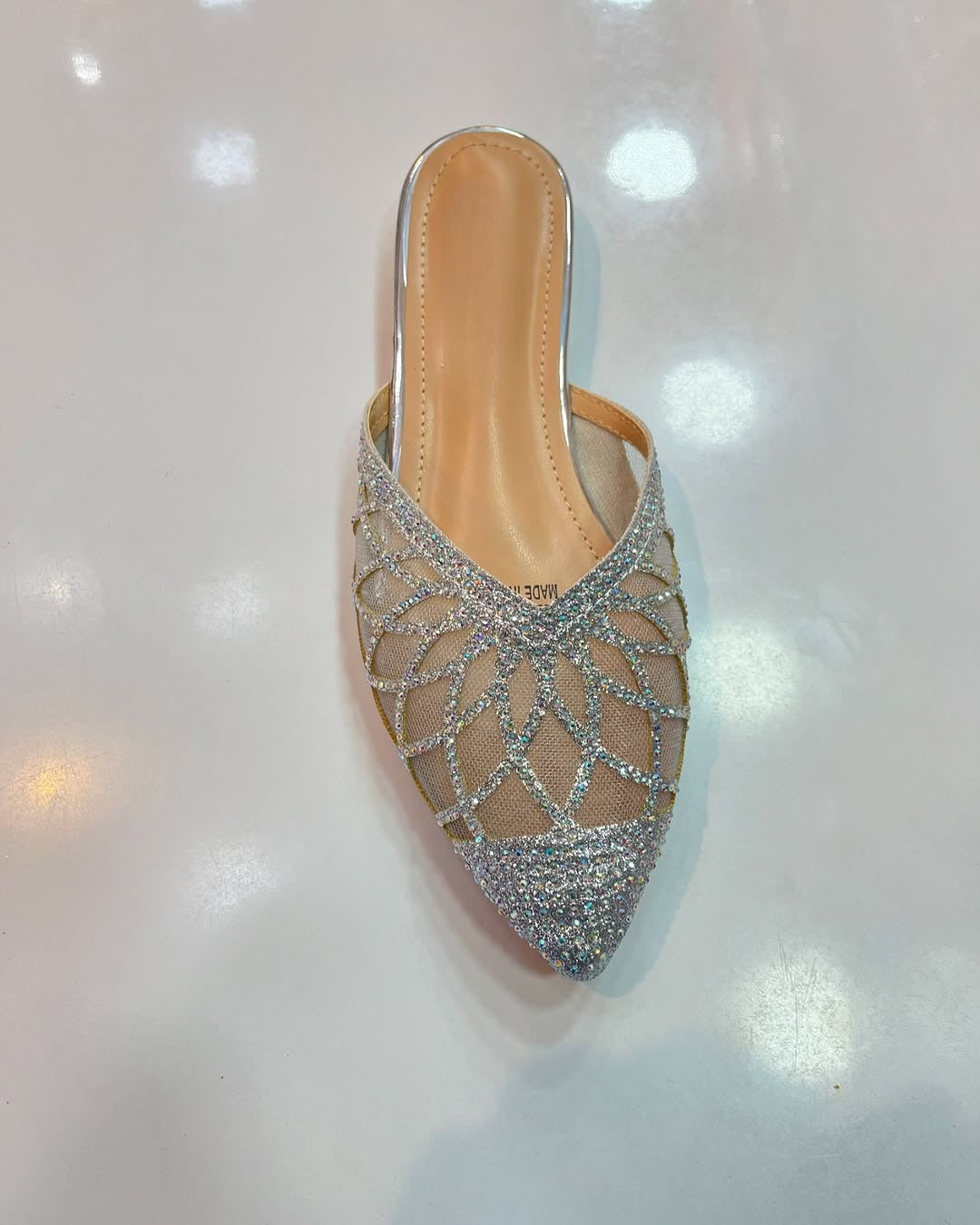 Shiny Pointed Flat Women Slippers