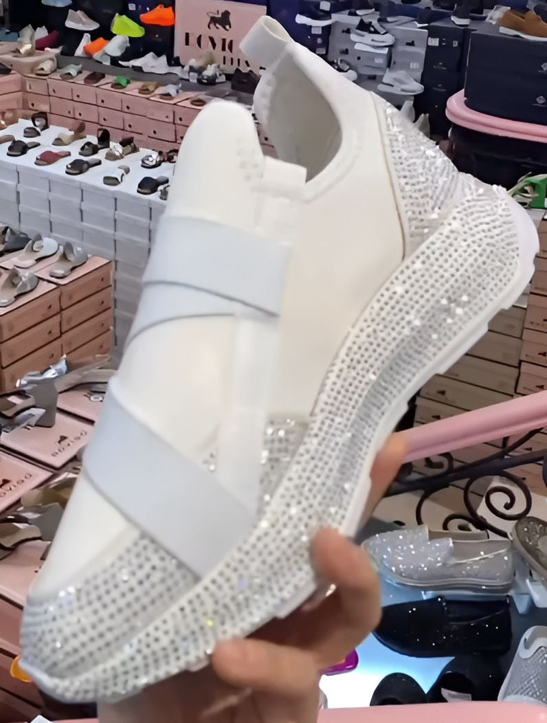 White Shiny Comfortable Sneakers