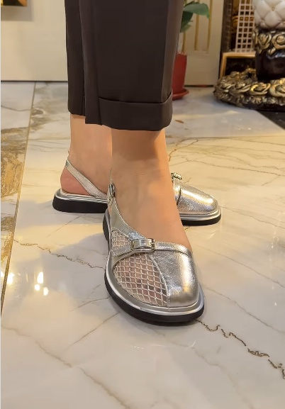 Silver Mesh Breathable Sandals
