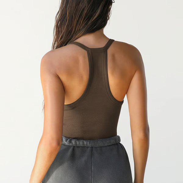 Women's Solid Backless Racerback Tank Top