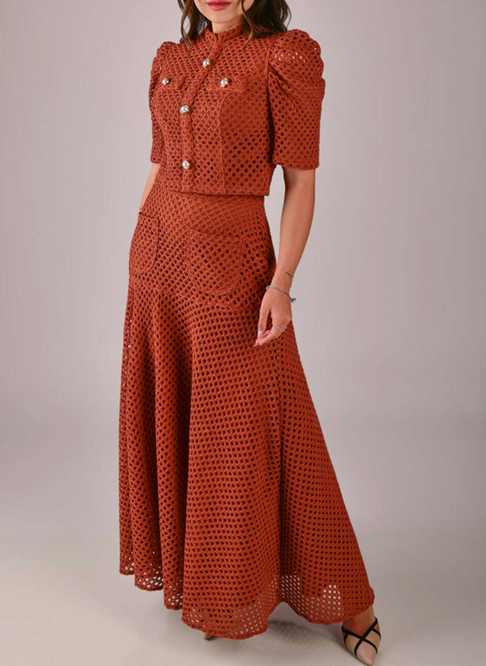 Elegant Mesh Breathable Skirt Set