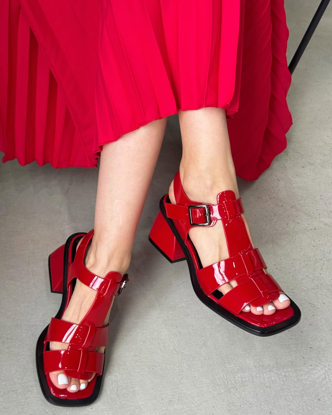 Glossy Leather Women's Sandals