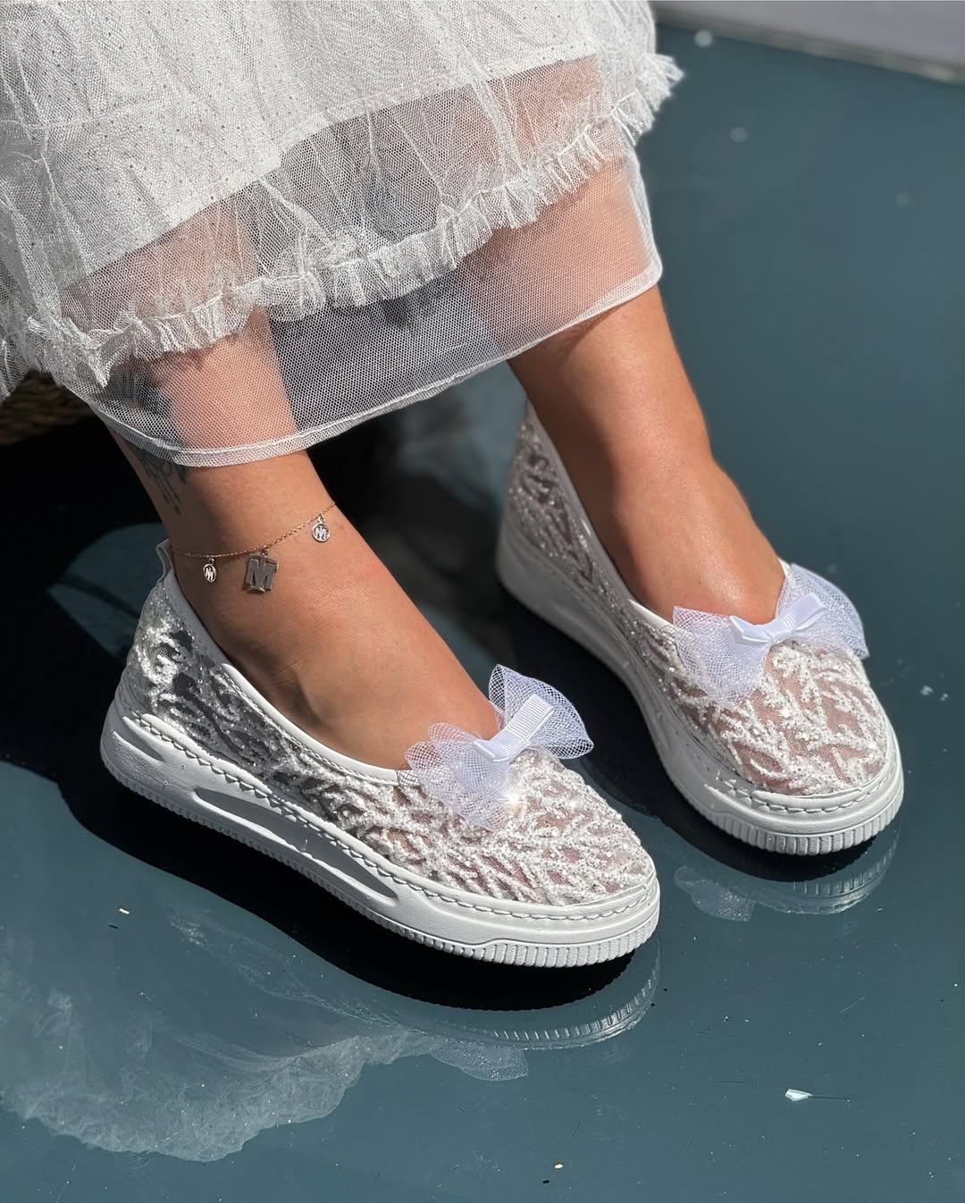Lace Bow Loafers