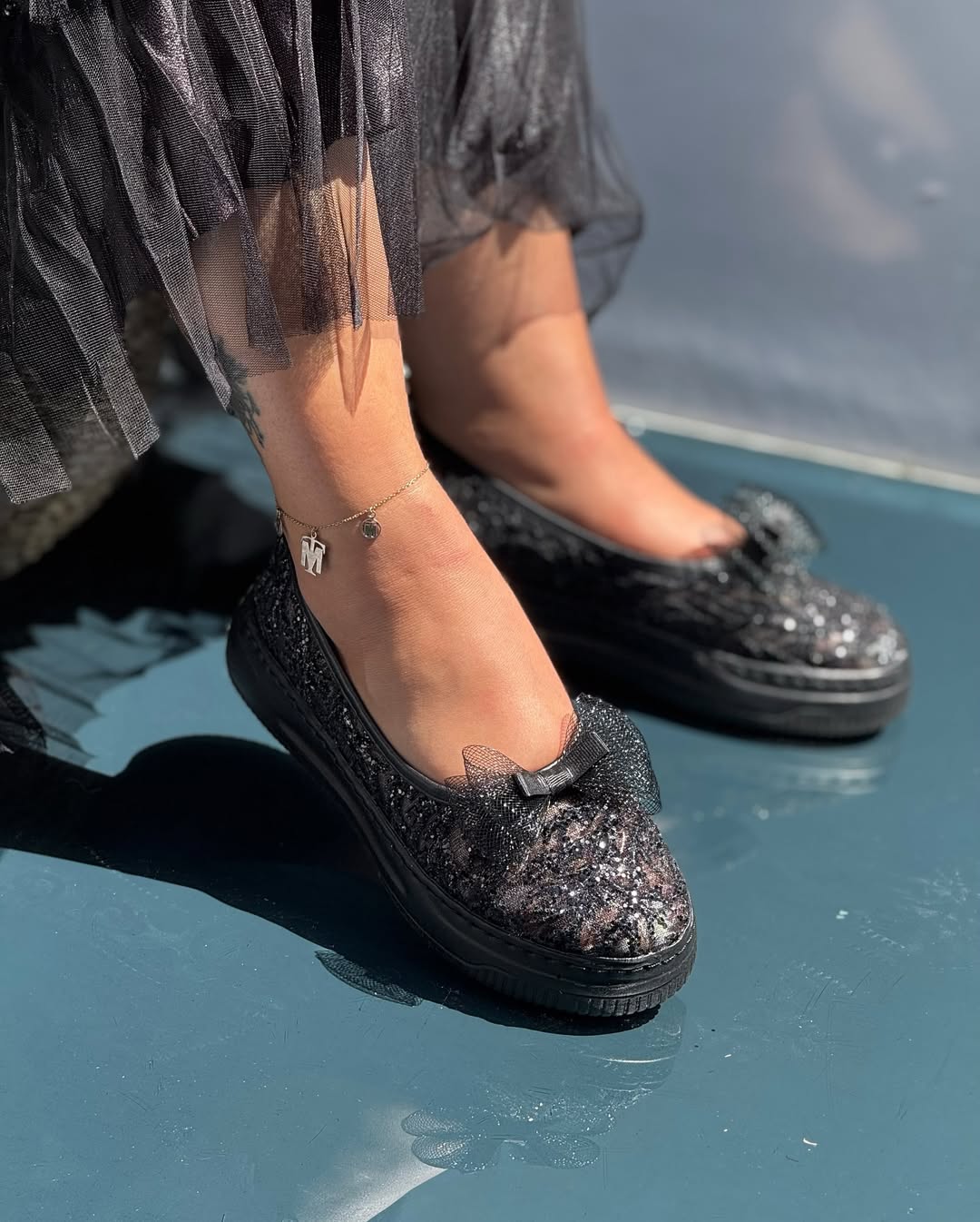 Lace Bow Loafers