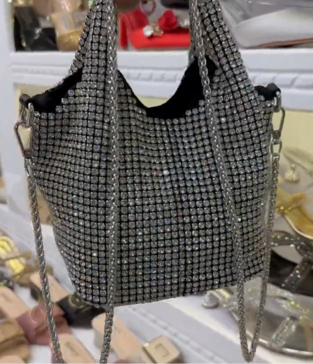 High-Shine Pavé Crystal Bag