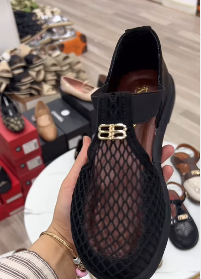 Black Mesh Hollow Women Shoes