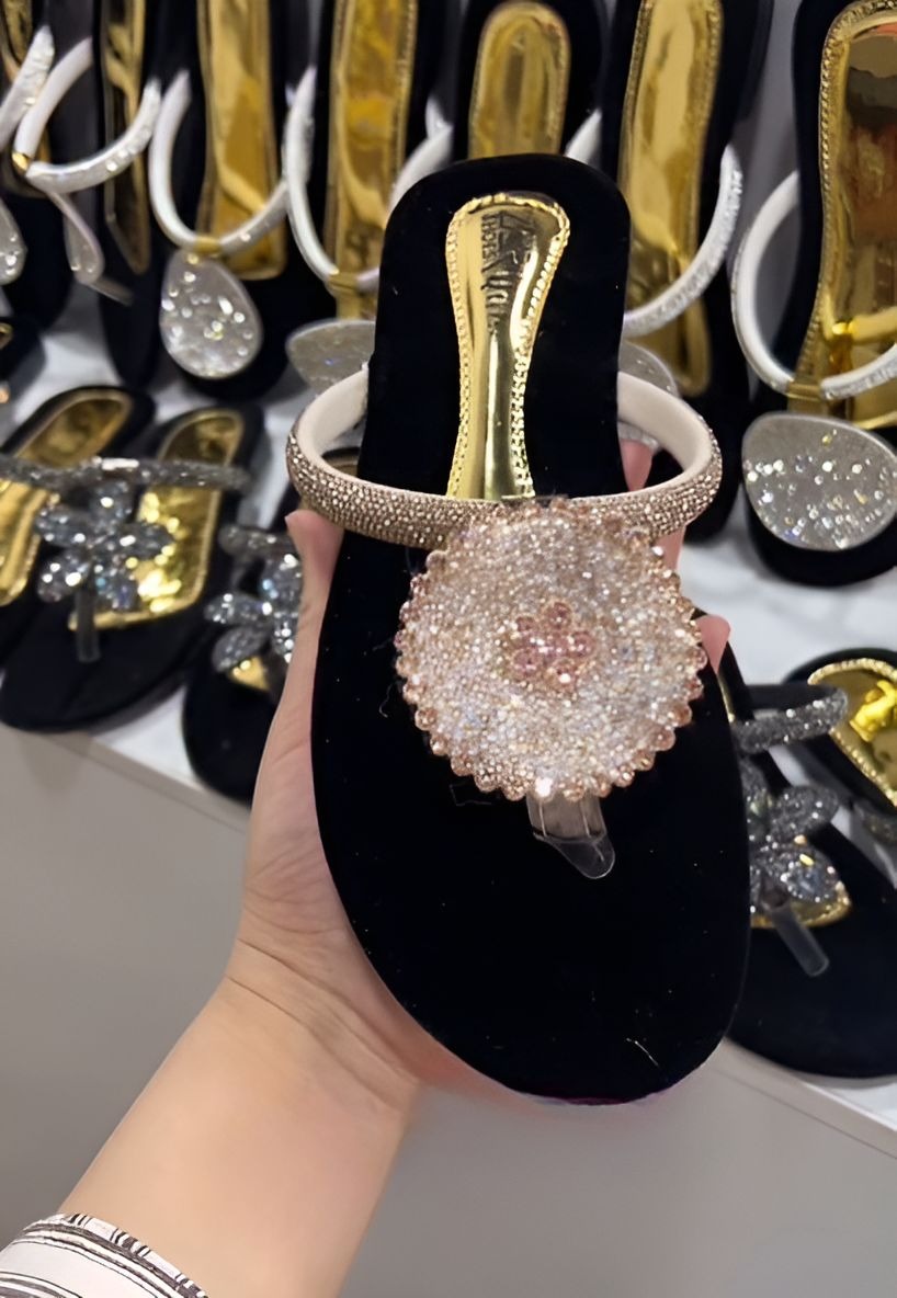 Crystal-Toe Flip-Flops