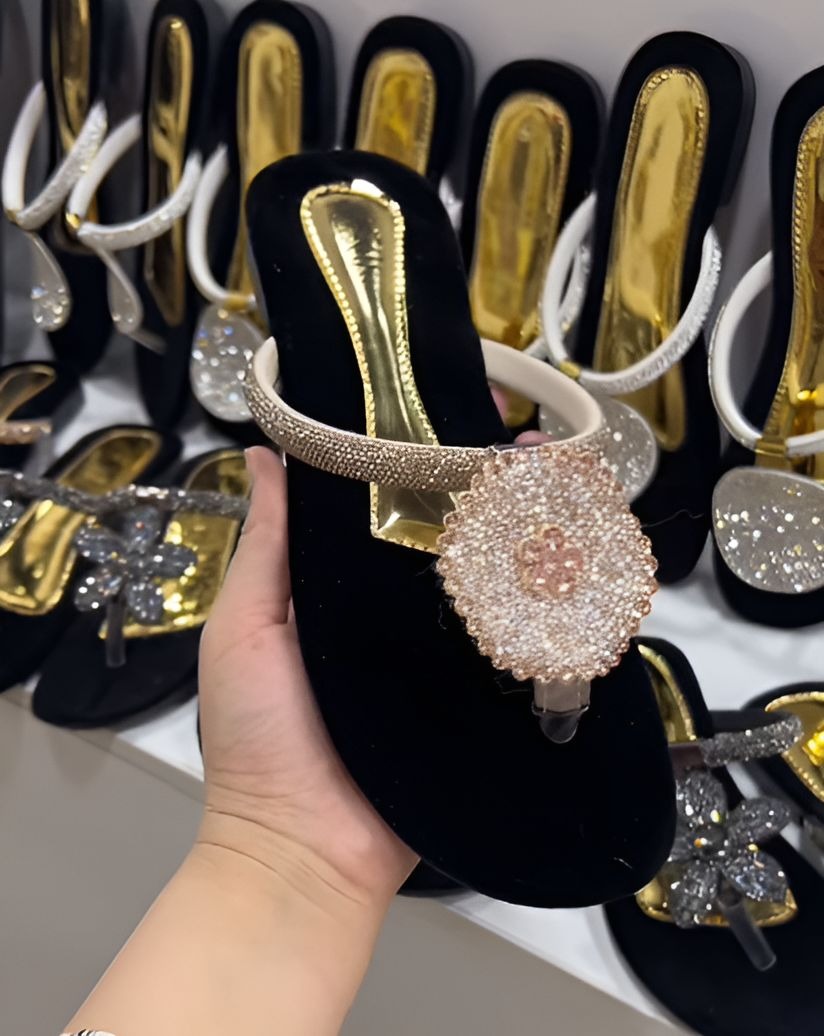 Crystal-Toe Flip-Flops