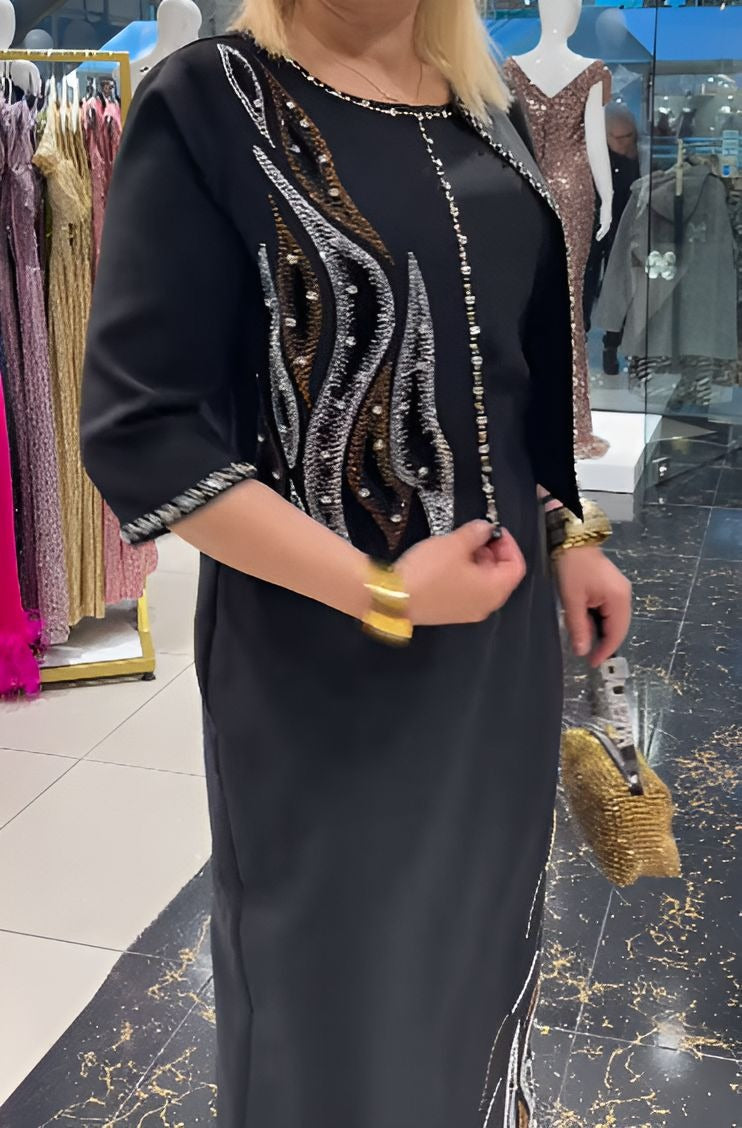Black Elegant Sequin Dress Suit