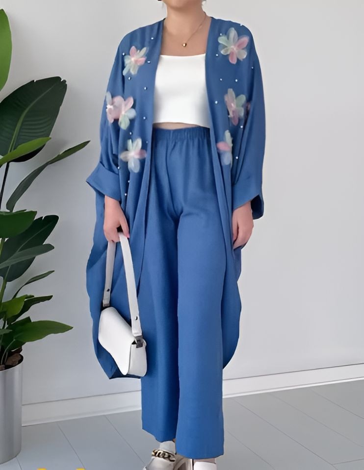 Dimensional Flower Two-Piece Outfit