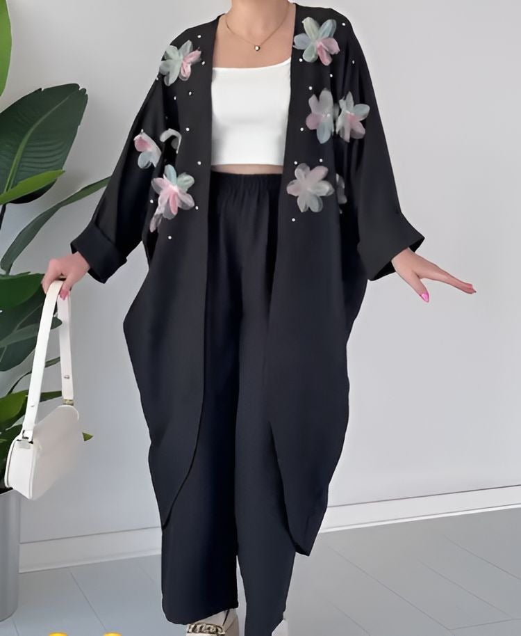 Dimensional Flower Two-Piece Outfit
