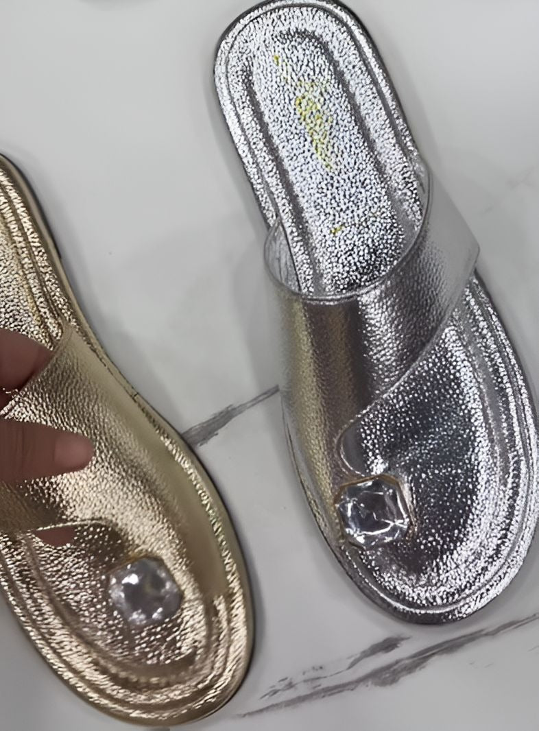 Soft Leather Diamond Slippers