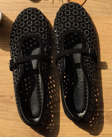 Sparkling Flower Openwork Ballet Flats