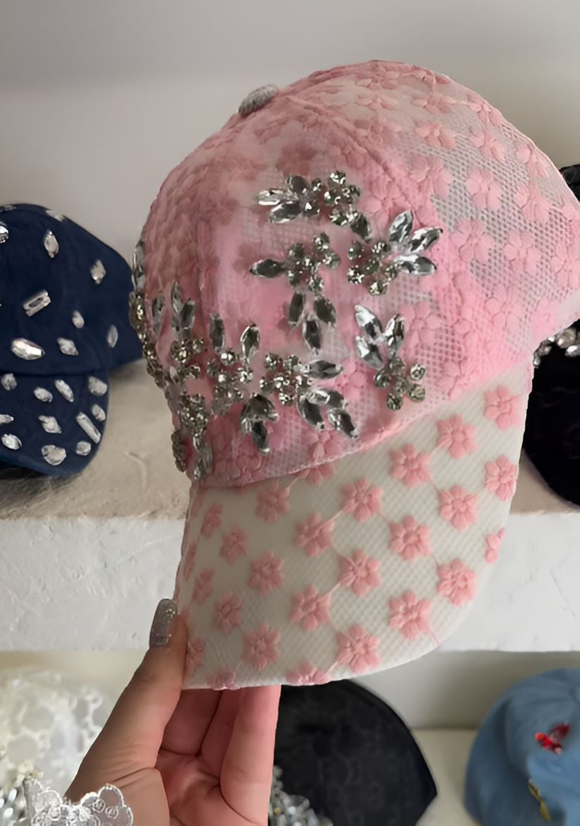 Rhinestone Breathable Mesh Baseball Cap