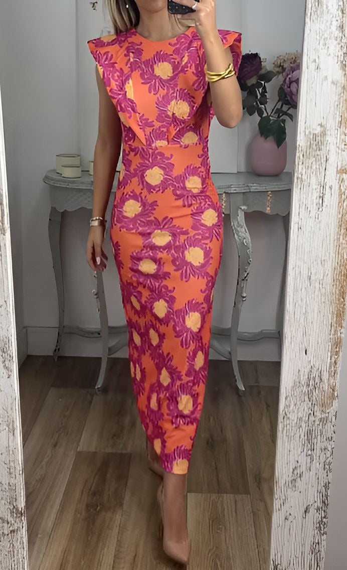 Elegant Floral Print Dress